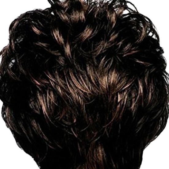 Perruque synthétique courte bouclée avec frange pour femmes, aspect naturel, soyeux, en Fiber de haute température, cheveux synthétiques noirs pour dames d'âge moyen