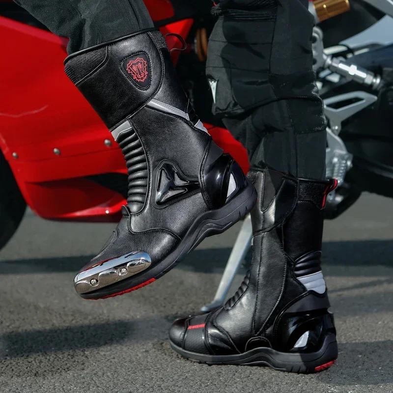 Professional Motocross Mid-Calf Long High Ankle Off-Road Racing Moto Rider Protective Shoes Men Woman Motorcycle Boots