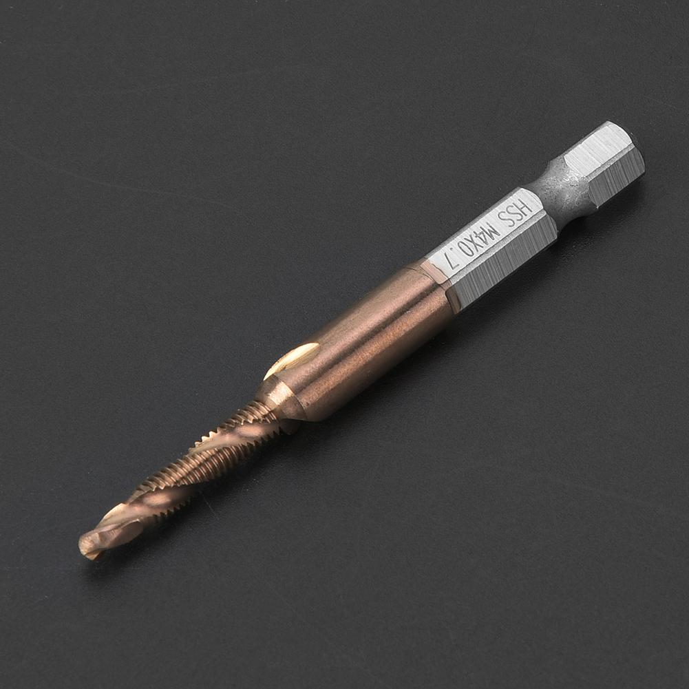 High Speed Steel 6.35mm Hex Shank Tap Drill Bit Compound Tap for Internal Chip Removal (M3)