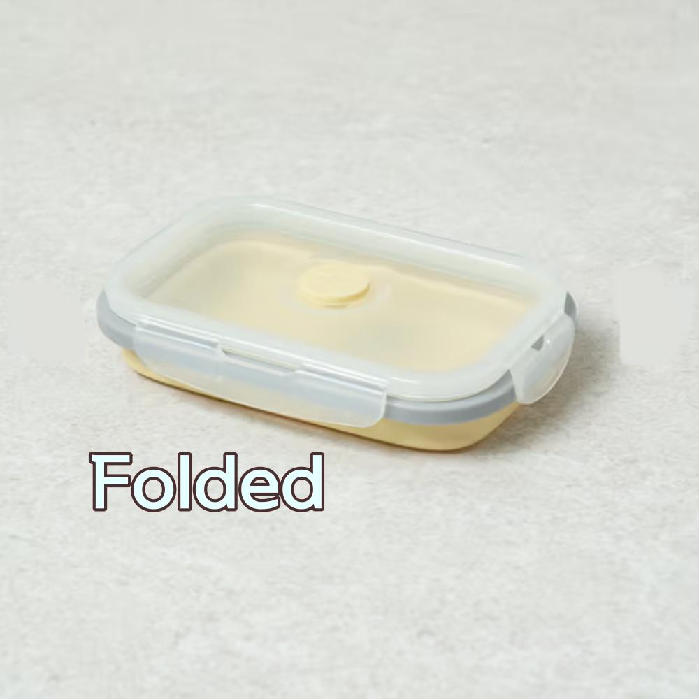 Skládací silikonová čtvercová nádoba 500 ml (16 x 10 x V6,5 cm, 6,3" x 4" x V 2,56")