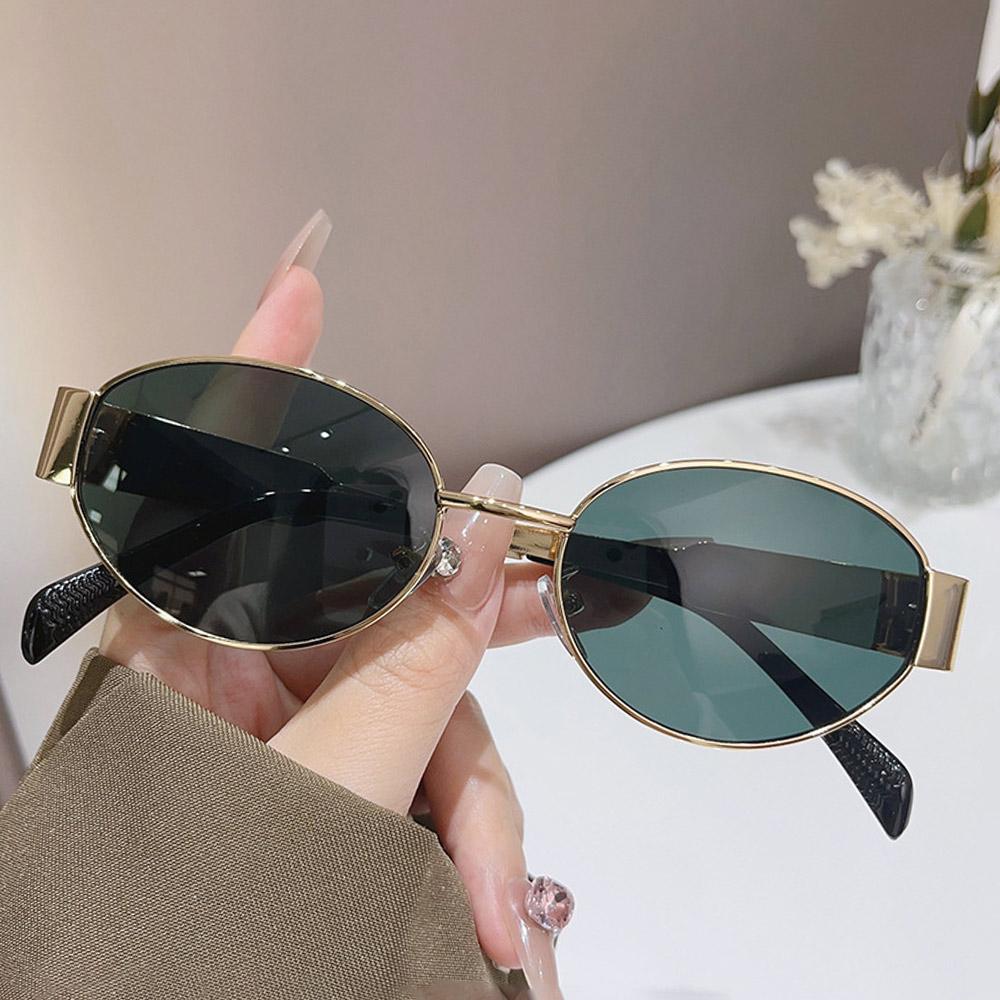New Fashion Metal Frame Sunglasses For Women Men Vintage Oval Sunglasses Punk Sun Glasse Uv400 Protection Eyewear Classic Shades