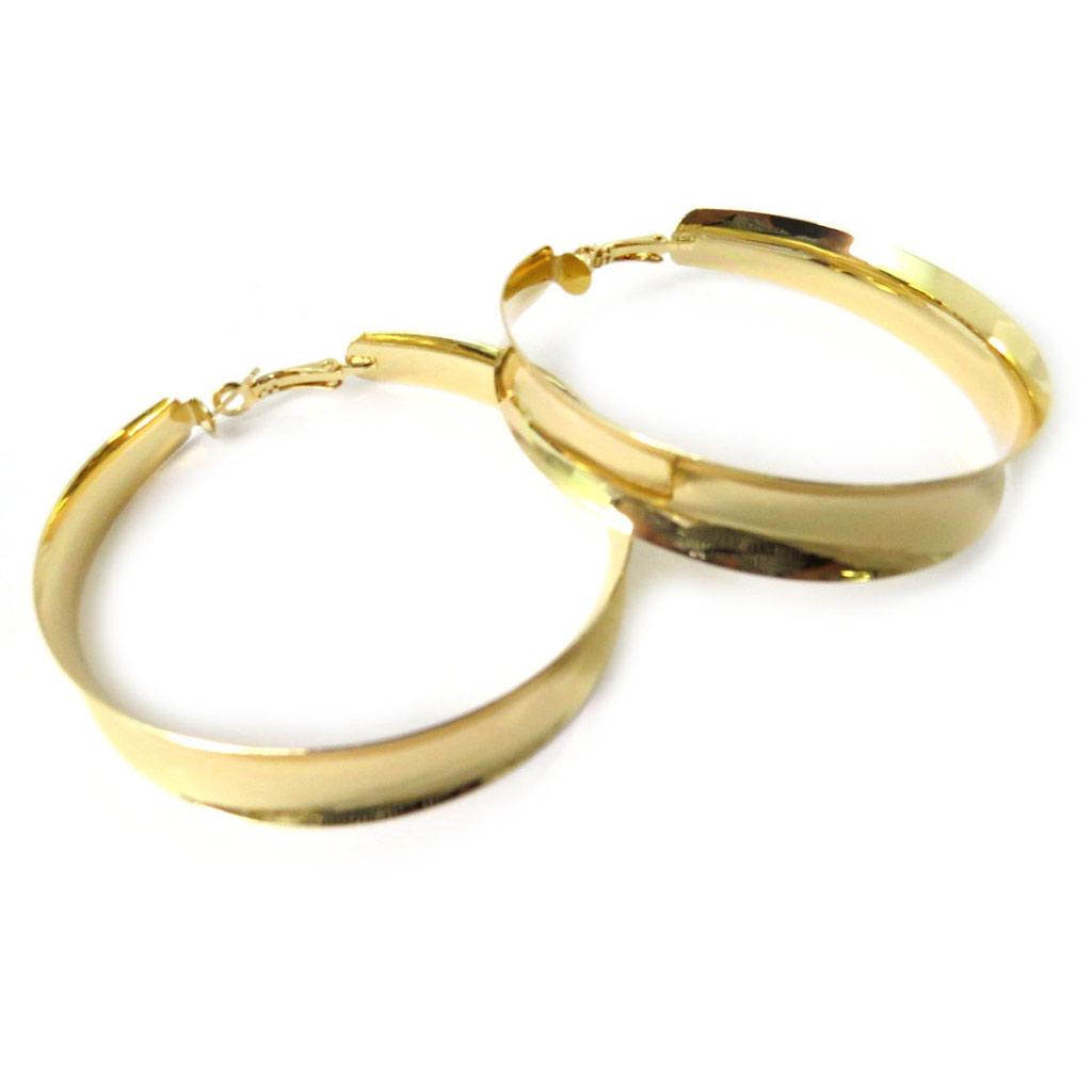 Les Trésors De Lily [N8313] - Créoles rétro 'Hélène de Troie' doré - 6. 5 cm 1. 4 cm