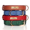 Personalized Dog Collar Soft Leather Dogs ID Tag Collars With Free Engraving Nameplate Anti-lost For Small Medium Dogs Pitbull