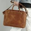 Retro Cowhide Men's Handbag, Business Briefcase, Genuine Leather 15 Inch Computer Bag, Mailman Bag, Crazy Horse Leather Shoulder Bag
