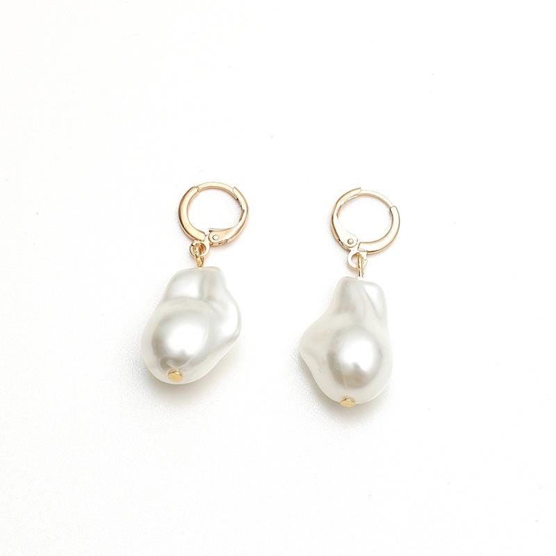 Elegant Baroque Pearl Earrings for Women - Korean & Japanese Inspired, Retro Irregular Drops