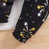 Baby Girl "Happy New Year" Print Cotton Bodysuit Fireworks Print Pants With Headband Outfit Set