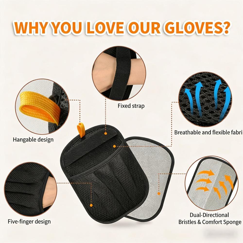 Five Finger Pet Hair Remover Static Adsorption Pet Fur Removal Tool Pet Deshedding Glove Car Seat