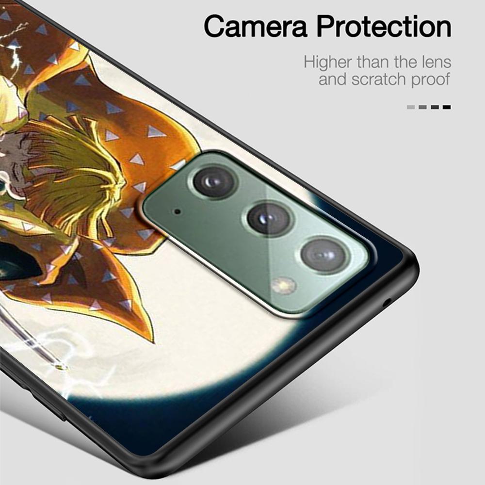 Demon Slayer Case for Samsung Galaxy Note 20 Ultra 10 Lite 9 8 A53 A52 A12 S22 S21 FE S20 Plus Silicone Black Anime Phone Cover