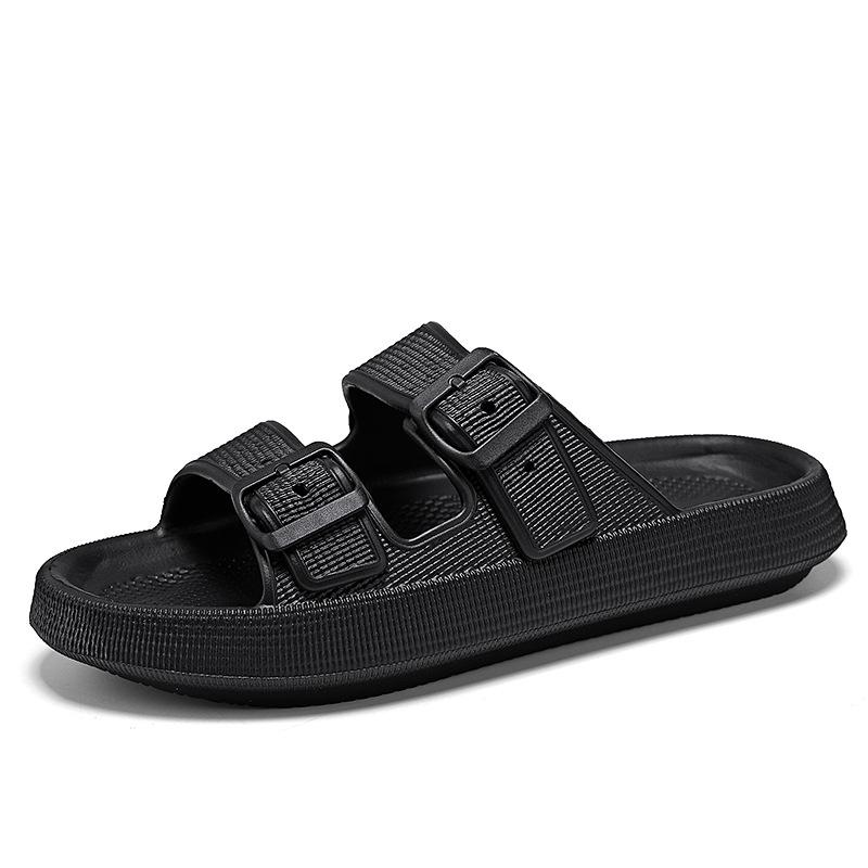 

Летняя домашняя и уличная одежда, мужские тапочки, нескользящие, с толстой подошвой, повседневные, односложные, мужские пляжные сандалии 40 чёрный