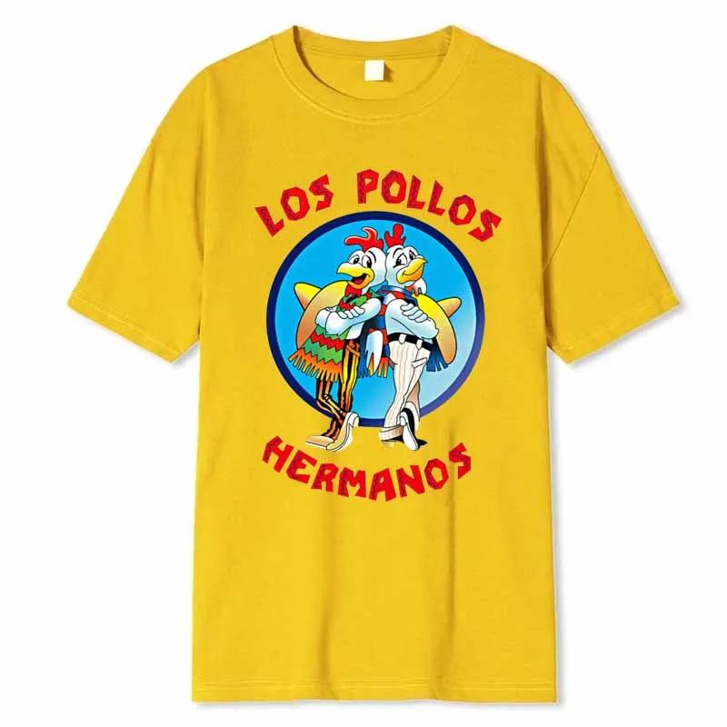 Funny Printed T-Shirt LOS POLLOS Hermanos Women Fashion Casual Short Sleeves Summer Loose Breathable Tshirt Chicken Brothers Tees