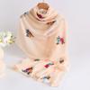 Latest Fashion Embroidery Floral Long Scarf Hijab Woman Shawl Summer Solid Color Wraps For Ladies Stole Headband 