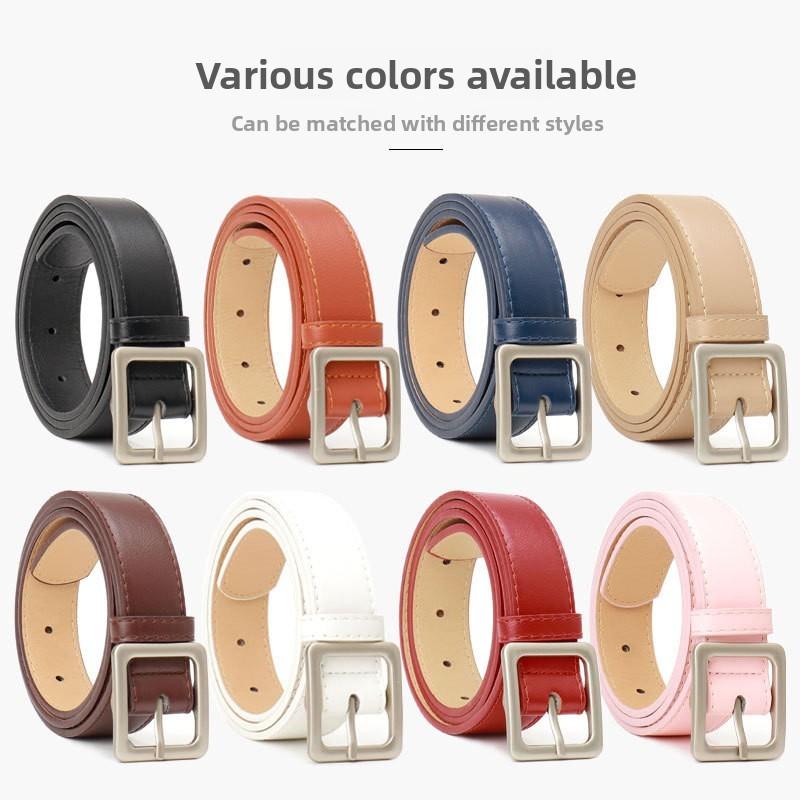 Womens Retro Leather Belt With Alloy Buckle For Casual Chic Style