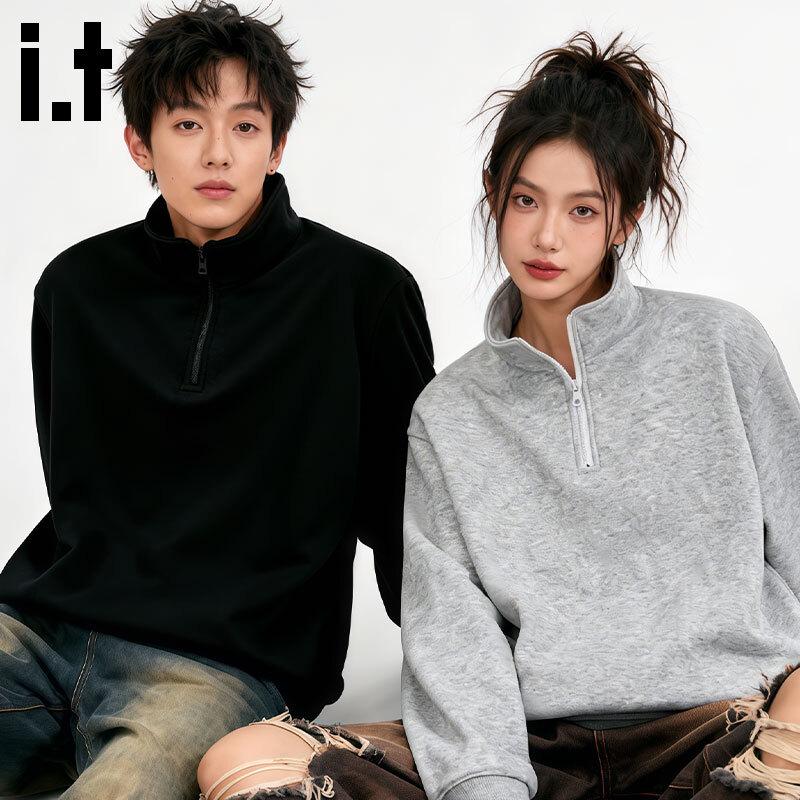 Fingercroxx IT Unisex Stand Collar Half-Zip Sweatshirt L