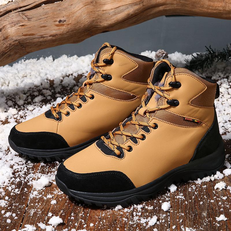 Newest Men'S Shoes Warm Winter Boots Men Casual Leather Outdoor Hiking Boots Man Non-Slip Ankle Snow Footwear Male Plus Size 38-47