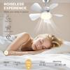 Sockel-Ventilatorleuchte, 5-stufig dimmbarer LED-Sockel-Brise-Deckenventilator, Flache Sockel-Deckenventilatorleuchte mit Fernbedienung, Einfach zu installierende Deckenventilatoren