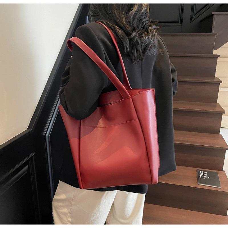 Women's Bag New Bag Women's Shoulder Bag Temperament Commuter Bag Soft Leather Fashion Versatile Portable Tote Bag