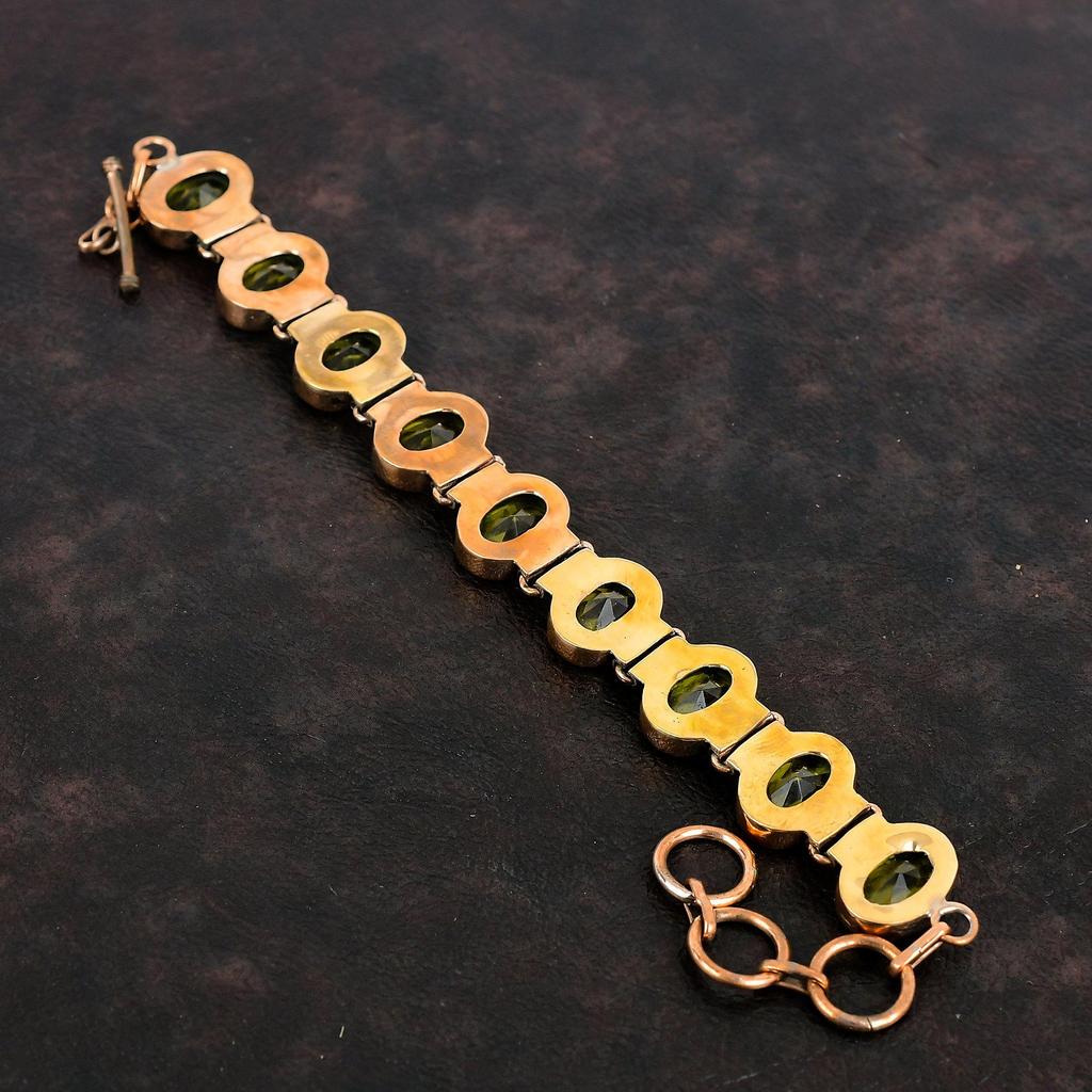 Faceted Citrine Bracelet Copper Bracelet Adjustable Chain Bracelet Handmade Bracelet Gemstone Copper Jewelry Designer Bracelet Gifts For Him