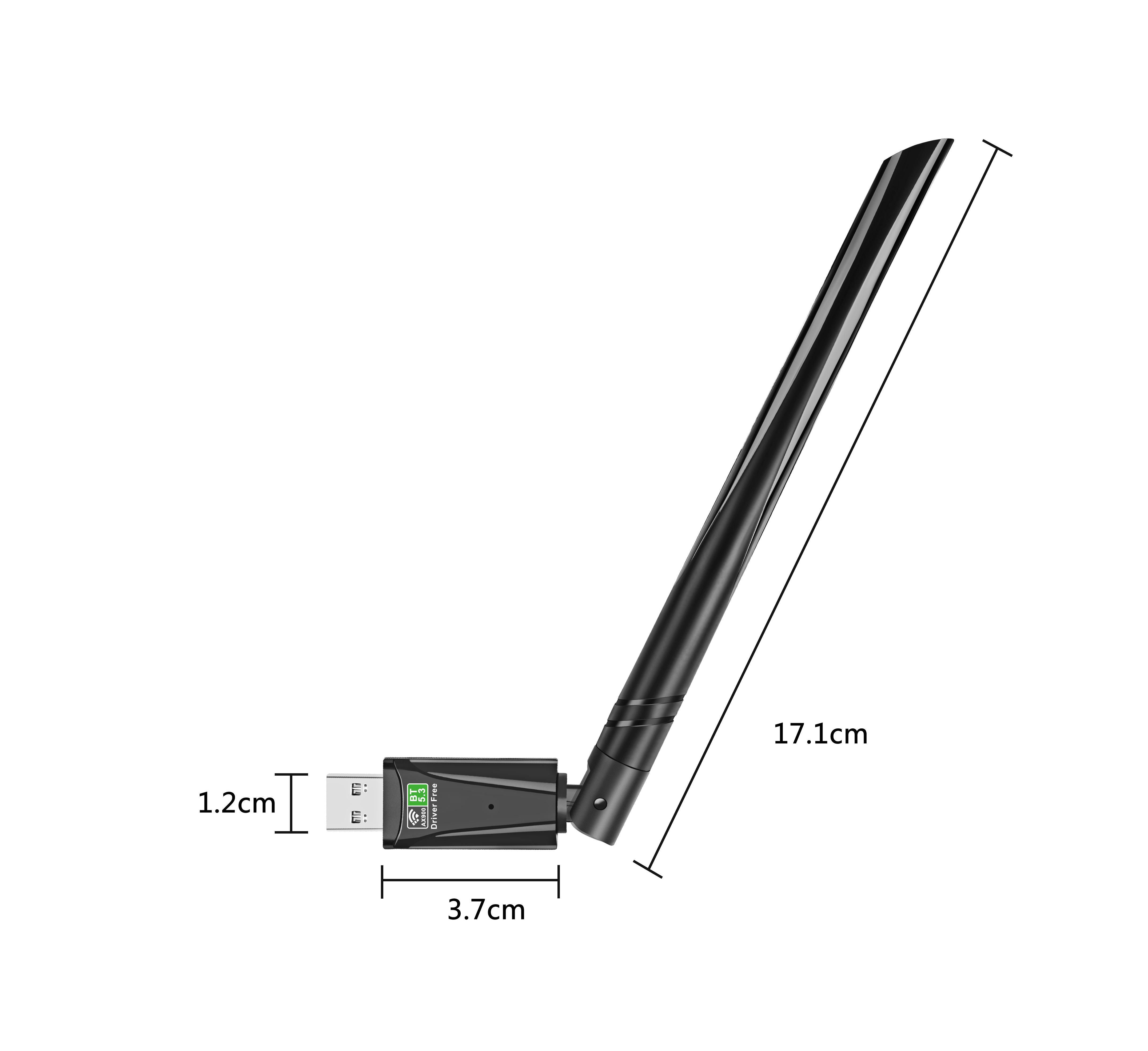 

900 Мбіт/с Wi-Fi адаптер USB-донгл 2-в-1 донгл Дводіапазонний 2,4 ГГц 5 ГГц Бездротовий приймач Bluetooth 5.4 Для Windows 10/11
