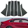 6pcs/set Carbon Fiber Pillar Posts Window Door Moulding Trim Cover Exterior Accessories For Kia Forte Sedan/Hatcback 2019-2024
