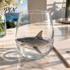 Decorative Coastal Style Water Cup Octopus Glass Tumbler, Ocean Whales Seahorses Crabs Jellyfish Cocktail for Home Nautical Theme Bar Accessories Bar,