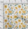 oneOone Cotton Flex Fabric Leaves & Peony Floral Print Fabric By The Yard 40 Inches