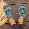 Big-size Ethnic Style Casual Shoes for Women, Colorful Lace-up Graffiti Low-top Canvas Shoes