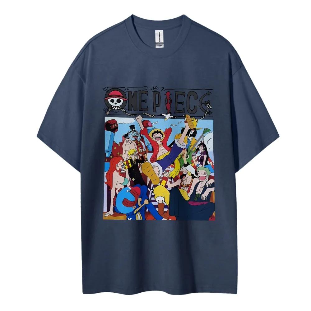 ONE PIECE Cotton Unisex Crewneck Anime TShirt Comfortable Shortsleeved Sports and Casual Mens and Womens Top Popular Tshirt