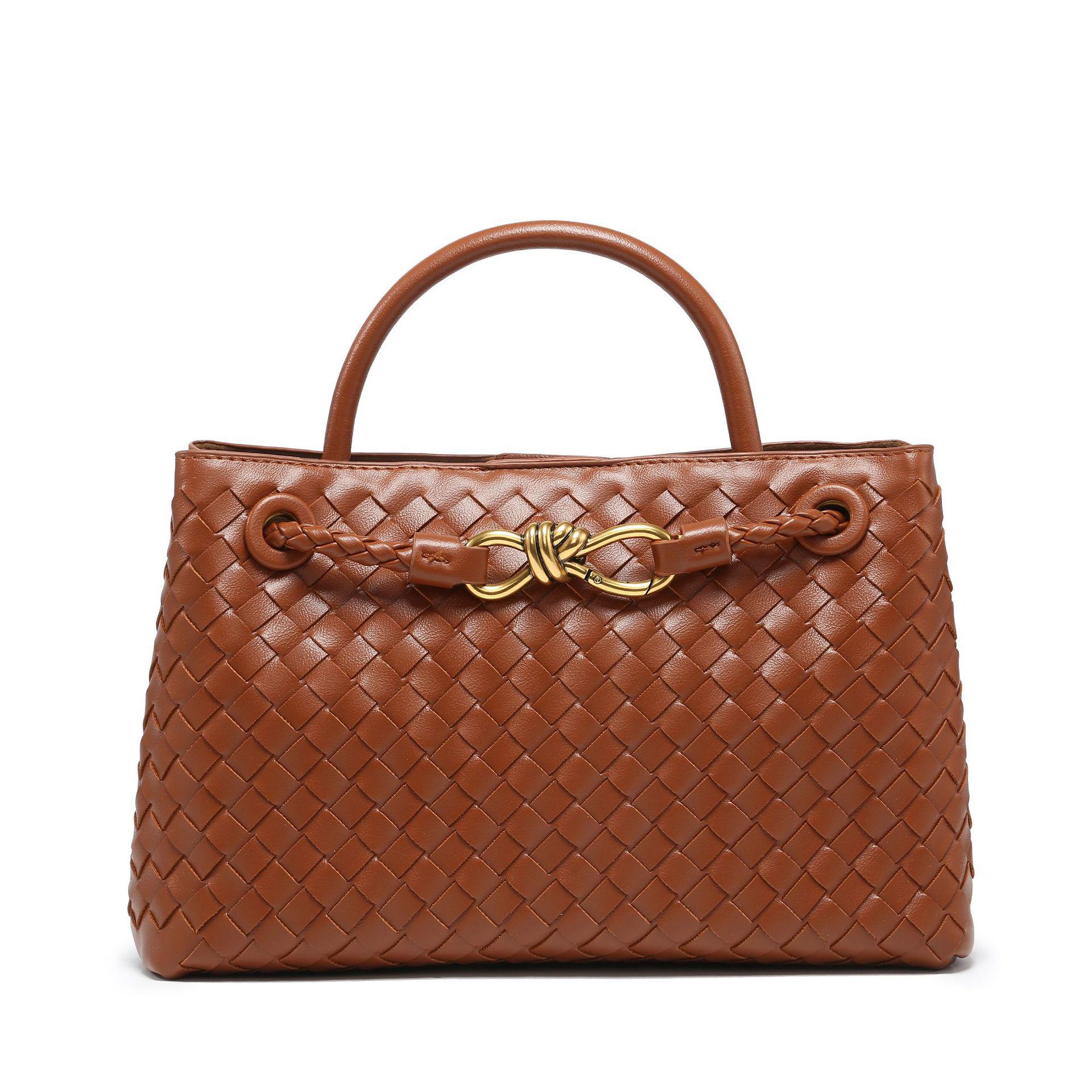 

Высококачественная плетеная сумка ручной работы: Простая, Универсальная, Вместительная Сумка для Женщин 29x10x18 cm