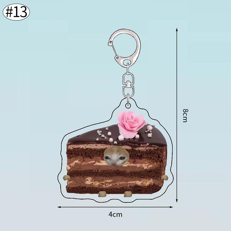 Banana Happy Cat Keychain Acrylic Funny Meme Keyring Backpack Hanging Pendant Mobile Phone Bag Charms Cute Keychain Accessories