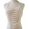 Accessories, Pearl Necklace, Fashionable Multi Layer Necklace, Chest Chain, Sexy Chest Chain, Pearl Body Chain, Accessories, Photo Props