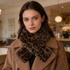 Comfortable and Stylish Leopard Pattern Neck Warmer Soft Faux Furs Winter Scarf for Keeping Warm In Chilly Weather