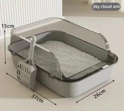 Kitty Sandbox Kattenbak Semi-gesloten Spatwaterdichte Kattenbak Kattenbak Reinigingsbassin Benodigdheden Huisdierentoilet Kittenbak Po