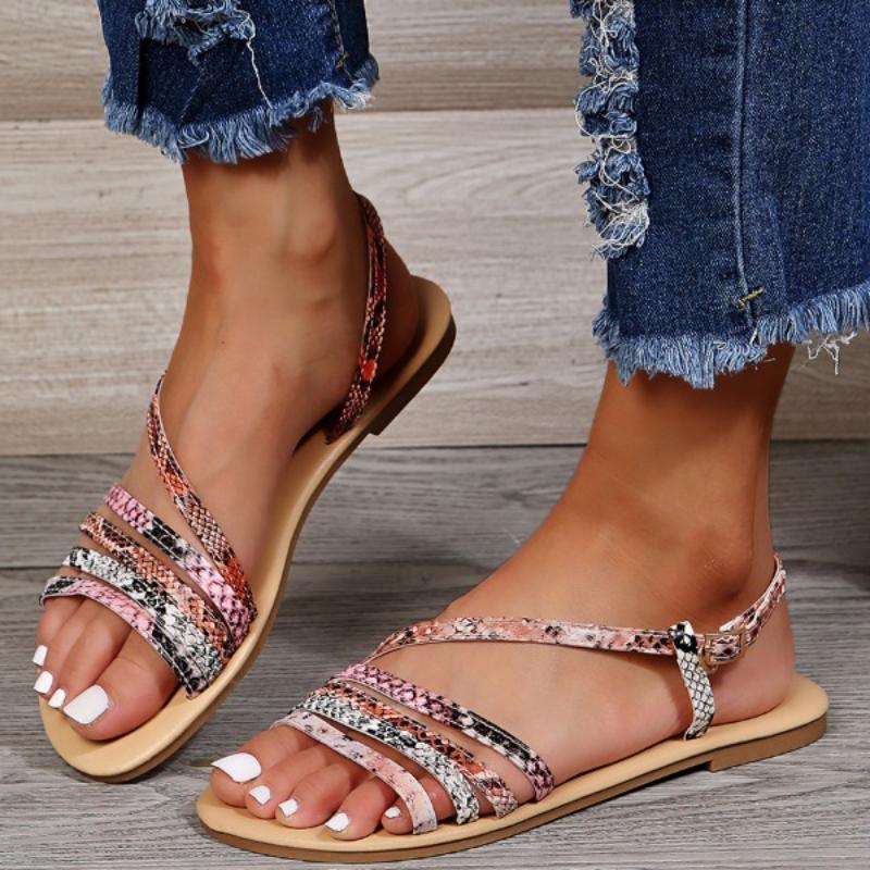 Женские сандалии новые шлепанцы лета 2024 повседневные римские пляжные туфли ярких цветов на плоской подошве больших размеров 43 1930₽