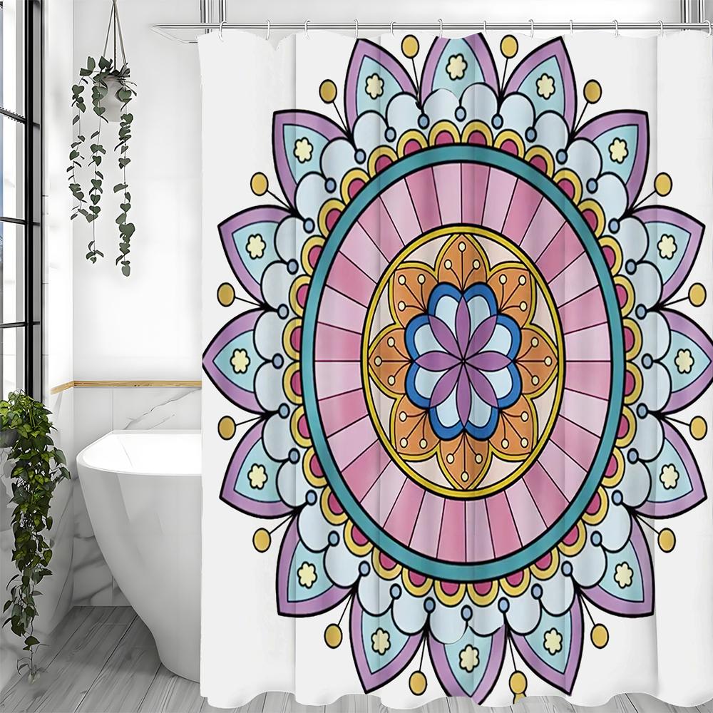 Vintage Floral Shower Curtain, Bathroom Decorative Shower Curtain, Waterproof Shower Curtain with Hooks