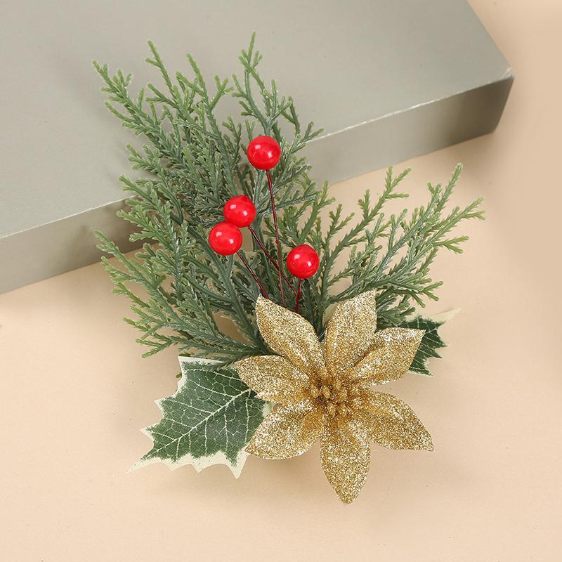 

1шт подвеска реквизит Рождество Рождество сосновые иглы красные фруктовые ветки рождественская коробка украшения искусственные растения рождественская елка