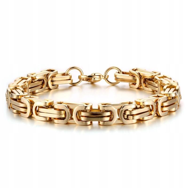 THICK GOLD BRACELET Men' Bracelet ROYAL Byzantine + FREE