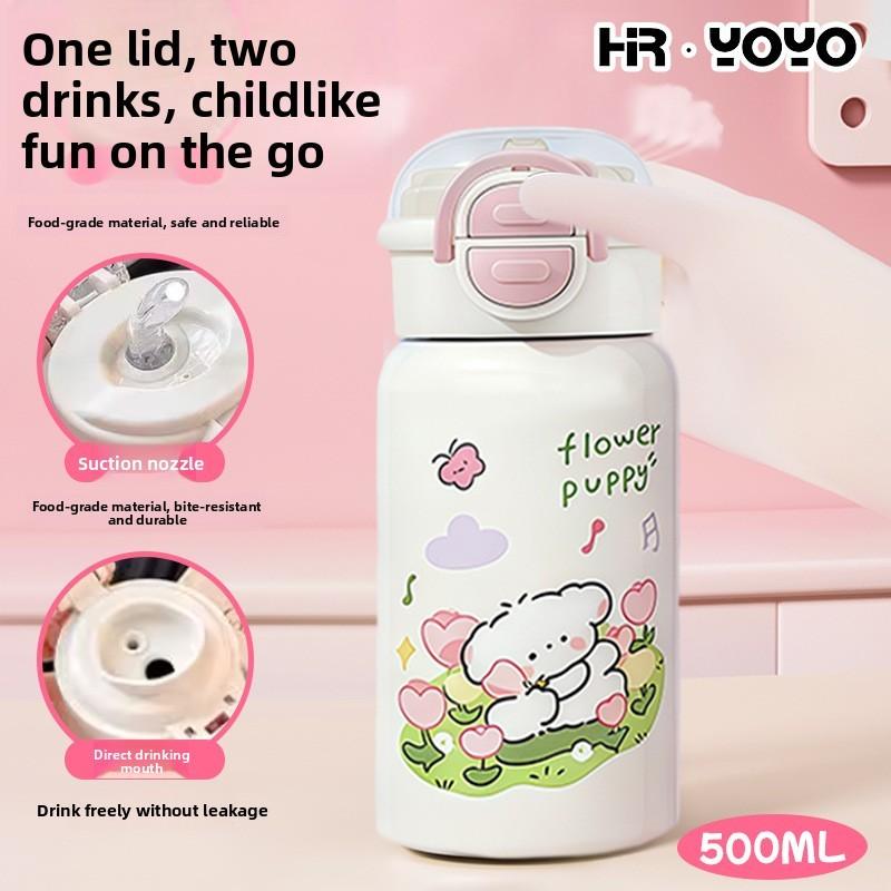 Girls Insulated Water Bottle With Food Grade Steel Large Capacity For School And Travel