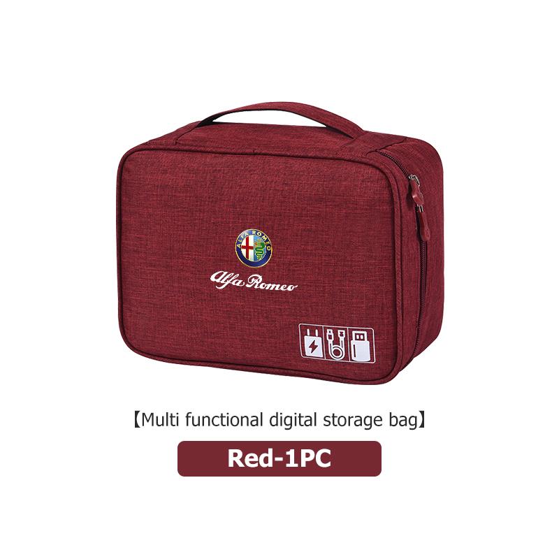 

For Alfa Romeo 2026 Hot Sticker Large Capacity Car Storage Digital Data Cable Organizer Bag Auto Accessories For Alfa Romeo Giul