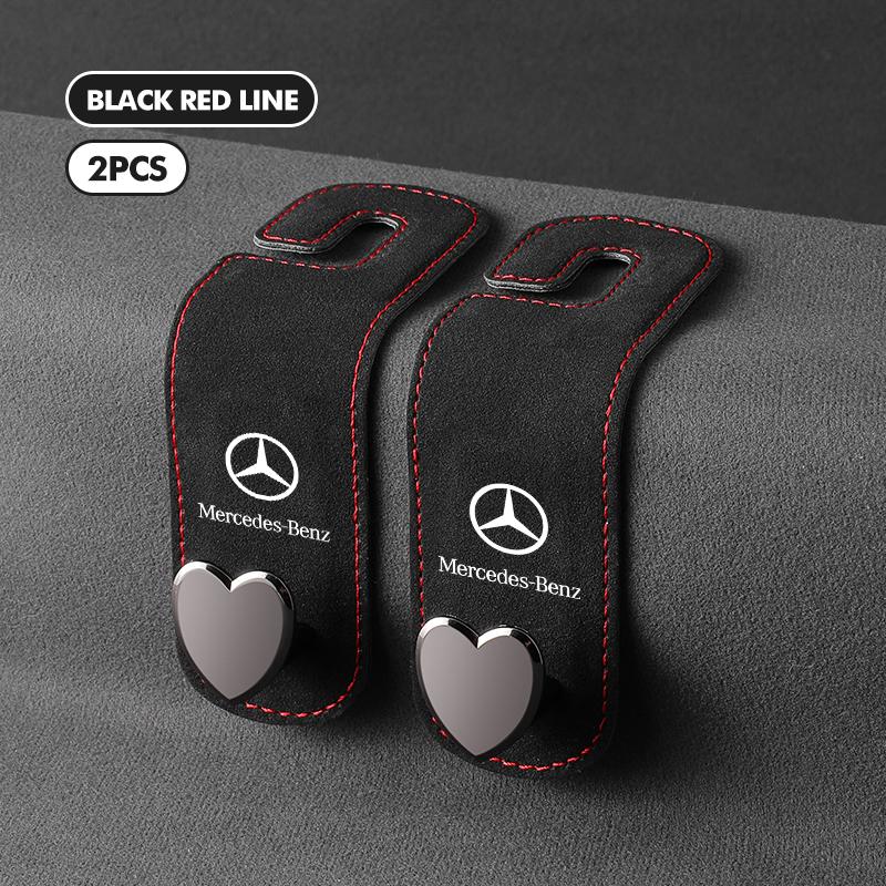 Q1984Universal Car Seat Back Suede Hook Storage Hanging Rear Fastener For Mercedes Benz AMG A C E S G Class W201 W210 W108 W204 W205 PWJN1