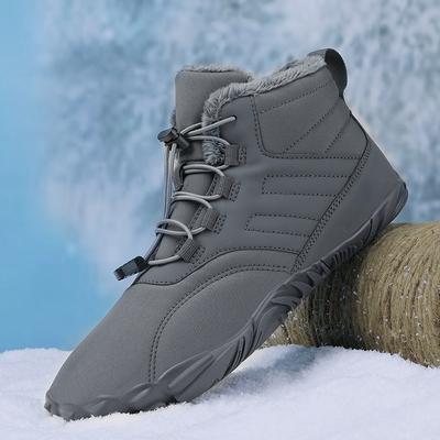 Outdoor High Top Herren Baumwollschuhe Warm Herren Weite Barfußschuhe Winter Stiefeletten mit Fell Paar Rutschfest Wasserdicht Schneestiefel