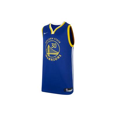 Logo Print V-Neck Sleeveless Basketball Jersey Kids Tops Blue DV2398-495