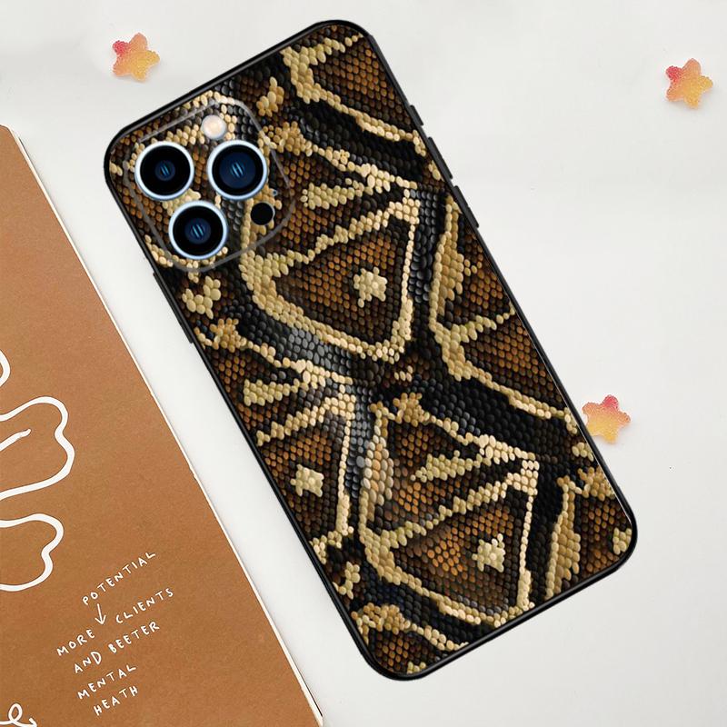 Snake Skin Print Phone Case For iPhone 17 Pro Max 14 11 15 16 Pro Max 13 12 mini 16 Plus 16e 17 Air Funda