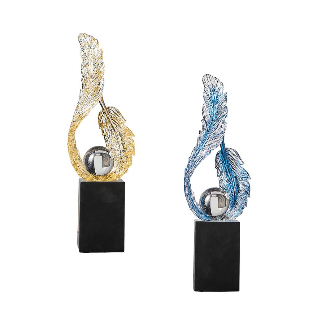 Feather Figurine, Decorative Ball Sculpture for Office And Home Display