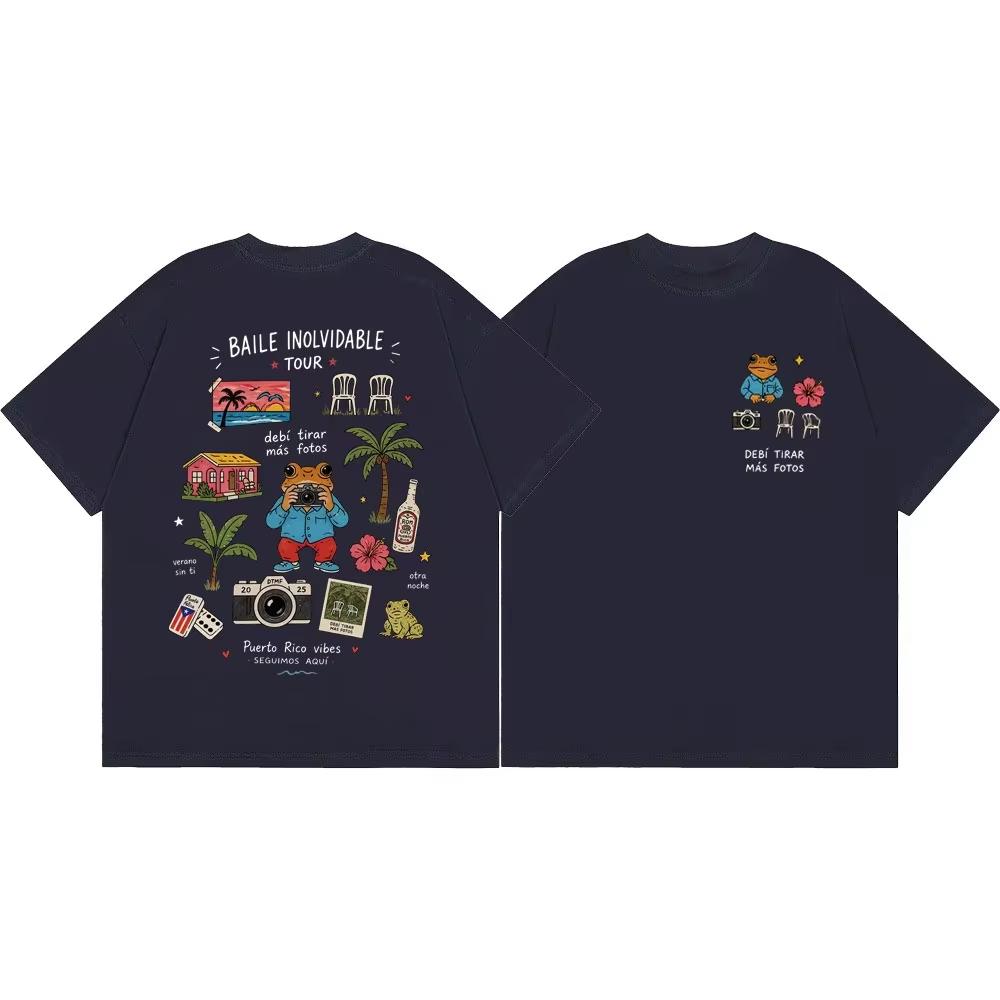 Bad Bunny DTMF Album Graphic Cotton T Shirt 2026 Summer Unisex Streetwear Y2K Loose Fit T-shirt
