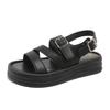 Fashion Summer Women Sandals Fashion Open-toe Buckle Strap Flat Bottom Casual Sandales Females Platform Middle Heel Ladies Sandalias