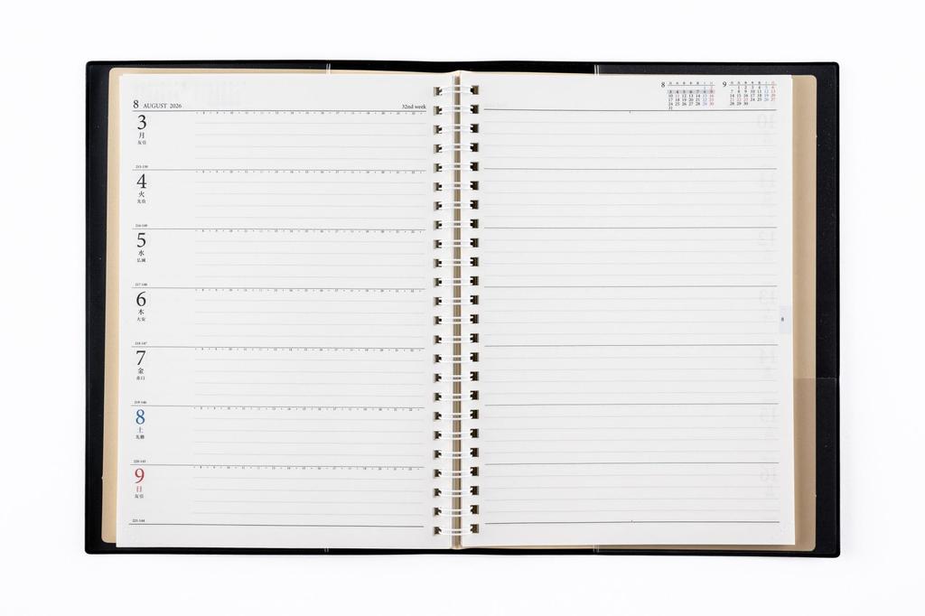 Takahashi 2026 A5 Weekly Ring 451 January Diary, Left, Black, No. (Starts 2026)