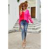 Autumn and Winter Contrasting Leopard Print V-neck Fashionable Pullover Women's Sweaters