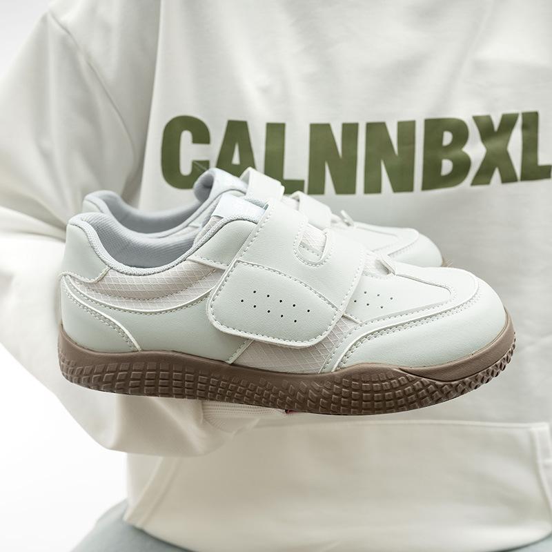 Velcro Thick-soled Women's Shoes All-match White Shoes Leather Panel Shoes Casual Fashion Sports Shoes