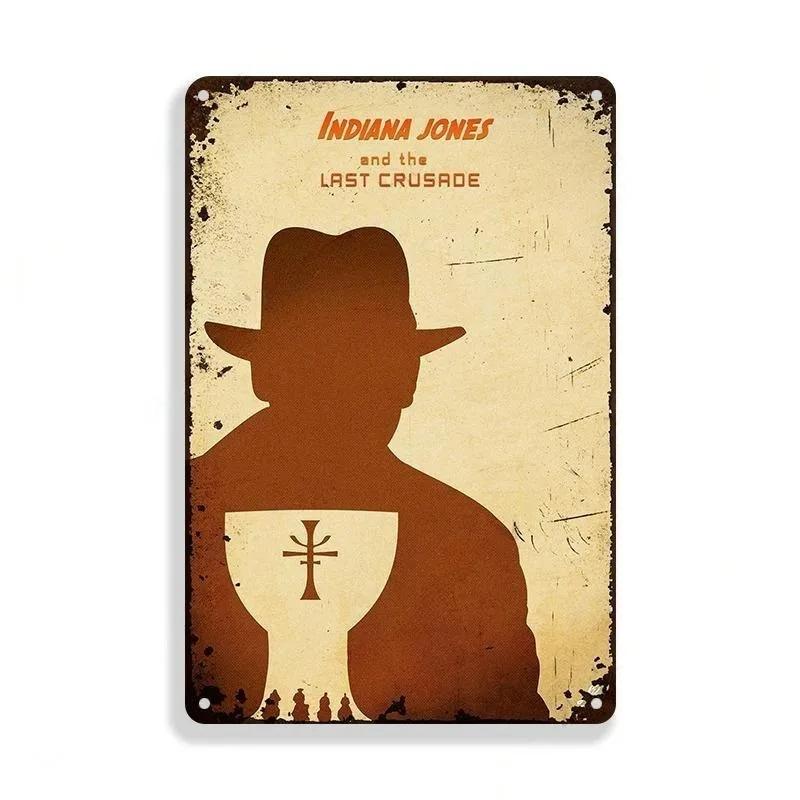 Classic Movie Tinplate Poster Indiana Jones Metal Sign Retro Industrial Wall Decor Plaque Bar Garage Home Tin Sign Art Plates