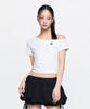 Emelbi Women'S Basic Off-Shoulder Short Sleeve T-Shirt Ny (Cream)